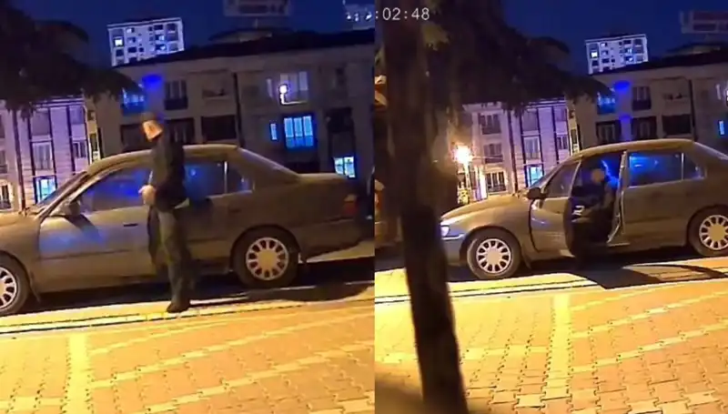 Park Halindeki Otomobili Saniyeler İçinde Çalan Hırsızlık Olayı Yerine Korku Saldı