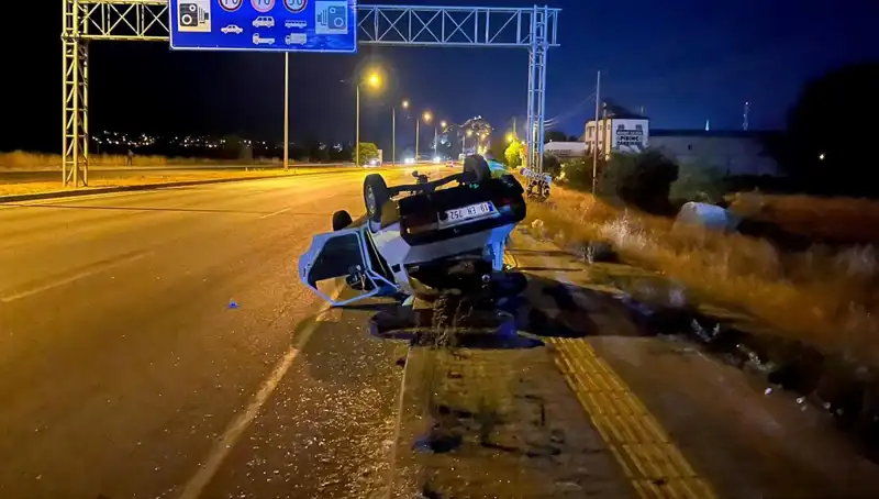 TIR ile Otomobil Çarpışması: Takla Atan Araçta Tek Yaralı